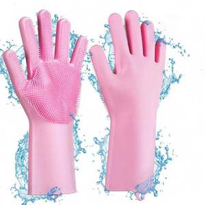 Guantes de limpieza para mascotas, guantes de champú para baño de perros y gatos, esponja mágica para lavar platos, esponja de silicona para eliminar pelo medio - Product Image 3