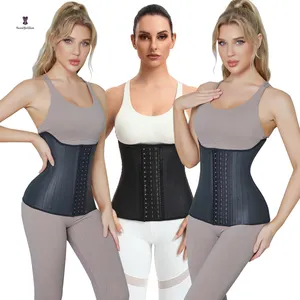 Phụ Nữ 25 Thép Xương Latex 3 Móc Và Mắt Eo Huấn Luyện Viên Outwear Đồ Lót Corselet Fajas Tráng Thắt Lưng Dây Thắt Lưng Cộng Với Kích Thước