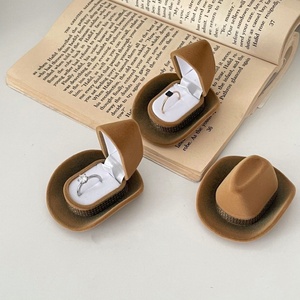 Caja de Anillos con Forma de Sombrero de Vaquero, Redonda, para Exhibición de Joyería, Estuche de Almacenamiento, Embalaje para Regalo Sorpresa, Nueva - Product Image 4