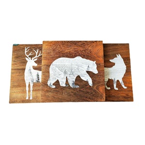 Panel de Madera Decorativo con Diseño de Ciervo Woodbuddy, 12x12 Pulgadas, Decoración Rústica para el Hogar, Fondo para Sala de Estar o Sofá - Product Image 2