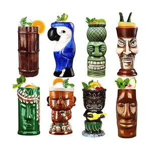 Kustom Unik Menyenangkan Multi Gaya Hawai Grand Tiki Cangkir Koktail Gelas Pesta Bir Keramik Tiki Mug