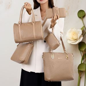 Fashion PU Handbag Set 6pcs Waterproof Ladies Tote <b>Bag</b> Shoulder <b>Bag</b> Purse Set for Outdoor Travel Business - Product Image 1