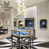 Vitrine octogonale haut de gamme MASTER, vitrine vintage, boutique de bijouterie, présentoir rétro, comptoir en verre anti-poussière classique