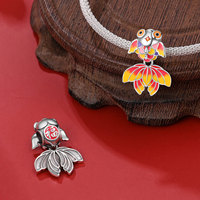 Bijoux en argent Designer Charm Acier Inoxydable Nouvel An le Dieu de la Richesse Bijoux de Mode Pendentifs Charme Collier pour Femmes Kit