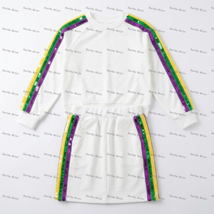 Set di Abbigliamento per Bambine con <span class=keywords><strong>Paillettes</strong></span> per Mardi Gras, Felpa a Maniche Lunghe e <span class=keywords><strong>Gonna</strong></span>, Completo da Festa in 2 Pezzi - Product Image 3