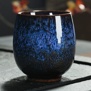 Tazón de Té con Diseño Vintage y Esmalte Único, Taza de Servicio de Té de Arcilla Estilo Japonés, Tazas de Cerámica para Degustación de Té Kung Fu con Efecto Horno - Product Image 3