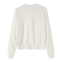 Ensemble élégant pour femmes, cardigan en tricot à col en V avec broderie et strass, pull en tricot blanc crème de luxe, jupe midi, tenue deux pièces pour femmes