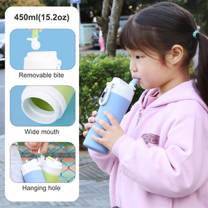 Botella de Agua de Silicona Personalizada Ecológica para Niños con Logotipo Personalizado, Portátil para la Escuela y Deportes - Product Image 5