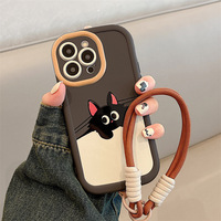 Coques Compatibles Mignonnes et Dessin Animé pour iPhone 15 Plus et iPhone 16 Pro Max, Étuis Soufflés en TPU avec Placage Électrolytique, Accessoires de Téléphone Mobile