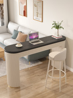 Table de bar murale moderne en bois massif avec chaises, idéale pour les commerces, la maison, les salons de thé, les balcons étroits et rectangulaires