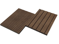 Revêtement de terrasse en WPC de style européen moderne, aspect teck, imperméable, surface lisse, écologique, antidérapant, pour jardin, balcon