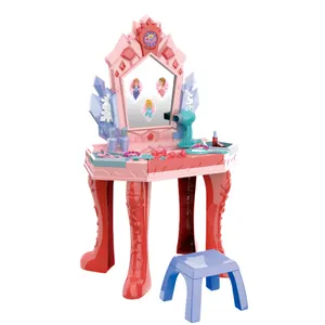 Girls Pretend Toys Beauty Salon Play Set My First Dress Up Table Frozen Princess Make Up Toys
