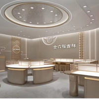 Vitrines de présentation de bijoux modernes de luxe en verre et métal, personnalisables, avec éclairage LED, étanches, pour magasins de détail, directement de l'usine