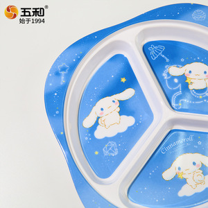 Cute Melamine Three-Compartment Plate For Kids Cartoon Design Square Shape Food Grade Safe Baby Dining Plate - Product Image 4
