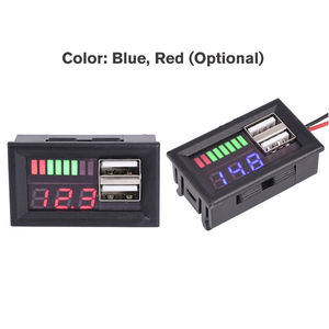 Carro Digital DC 8 ~ 40V Voltage Meter Cabeça + Dual USB Phone Charger Voltímetro Painel Amp Volt Medidor LED Nixie Display Tester - Product Image 2