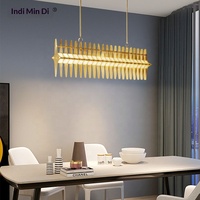 Lampe suspendue personnalisée de luxe léger pour villa, en acier inoxydable, en forme de prisme, pour restaurant et bar, hauteur réglable