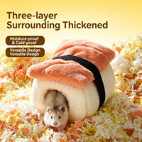Nid douillet en coton écologique en forme de sushi pour petits animaux – Protection contre le froid et la chaleur, conception épaissie anti-gel