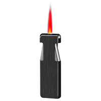 Publicité en forme de flamme rouge dorée, rechargeable, logo personnalisé, briquet de poche, offre spéciale,