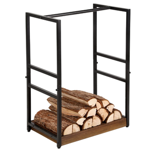 Porta Legna Moderno 2027 in <span class=keywords><strong>Metallo</strong></span> Resistente con Base in Legno, Robusto Supporto per Legna <span class=keywords><strong>da</strong></span> Ardere - Product Image 1