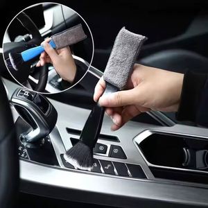 Brosses de nettoyage multifonctionnelles en plastique à poils souples en nylon et laine pour les aérations et le tableau de bord de voiture - Product Image 2