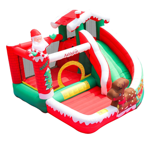 Casa Inflable Navideña AirMyFun con Tobogán, Casa de Nieve Inflable de Santa <span class=keywords><strong>Claus</strong></span>, Casa de Brinco para Niños, Fiesta al Aire Libre - Product Image 1
