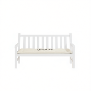 Cojín Rectangular para Banco de Exterior, Color Blanco Crema, Tela Oxford, Extraíble, Lavable, 100% Fibra de Poliéster, Sólido - Product Image 1