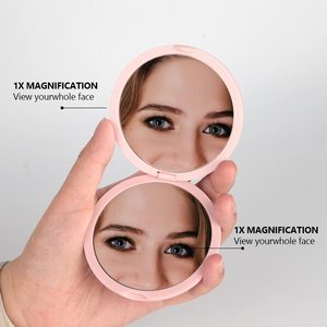 Hai mặt cầm tay dễ thương túi nhựa nhỏ có thể gập lại hình tròn du lịch trang điểm gương nhỏ gọn với logo tùy chỉnh - Product Image 3