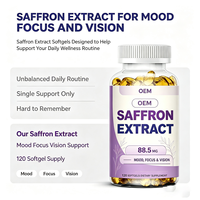 Extrait de Safran 88,5 mg – Complément Alimentaire pour l'Humeur, la Concentration et la Vision – 120 Gélules Molles