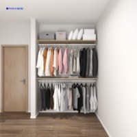 Armoire Moderne de Luxe en Bois Massif, Design Gain de Place, Blanc et Noir, Utilisation Hospitalière, Modèle 1,6M, Écologique, pour Salle à Manger et Escalier
