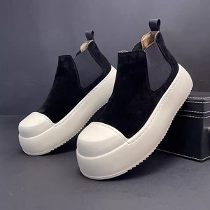 New High Top Motorcycle and Motorcycle Warm Thick Sole <b>Height</b> <b>Increasing</b> Casual <b>Shoes</b> Fashionable and Trendy Single <b>Shoes</b> - Product Image 5