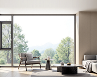Ventanas Abatibles de Aluminio con Marco Negro, Doble Acristalamiento, Resistentes a Impactos, Estilo Americano Moderno, Aislamiento Térmico con Argón