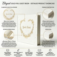 Livre d'or de mariage A5 personnalisé avec impression et dorure à chaud, couverture rigide