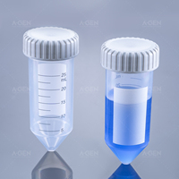 Tubes de centrifugation Falcon stériles en PP transparent, 25 ml, à fond conique, consommable de laboratoire avec capuchon inclus, standard centrifugation 12000 g