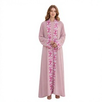 Abaya de fête pour le Ramadan et l'Aïd pour femmes arabes du Golfe et du Moyen-Orient, Kaftan brodé floral, Robe islamique modeste, Vente en gros