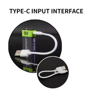 Batterie Li-ion rechargeable IILEER en stock dans l'entrepôt américain, vente en gros, USB Type C, charge rapide 9V, 1200 cycles, 350mAh - Product Image 4