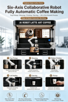 Kiosque à café robotisé Funkyplay entièrement automatique avec IA, distributeur de café robotisé, prix