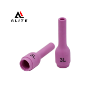 Buse en céramique d'alumine allongée Alite WP9 TIG, haute résistance, résistante à la chaleur, rose, pour chalumeau de soudage à l'arc à l'argon, pièces consommables