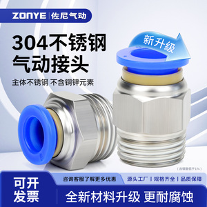 ข้อต่อเร็ว Zoni PC ขนาด 8 มม. เกลียว 1/4 นิ้ว แบบตรงสำหรับท่อลม - Product Image 5