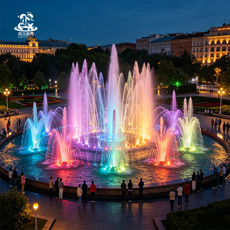 Outdoor Large Intelligent Musical Dancing Fountain RGB LED Water Show System for City Square Landscape Project
