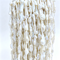 Chaîne de perles baroques naturelles d'eau douce Flame & Biwa, perles semi-finies entièrement percées pour collier direct
