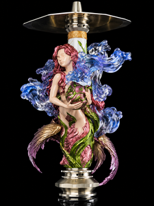 60cm Artistic <b>Resin</b> Stainless Steel Glass Hookah Shisha Set Decorative Customizable Lounge Wholesale - Product Image 4