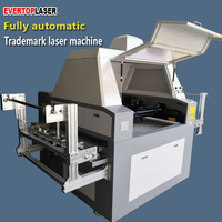 Machine de découpe laser graphique automatique à double tête et double rail avec alimentation et recherche automatiques, machine de marquage laser de marque