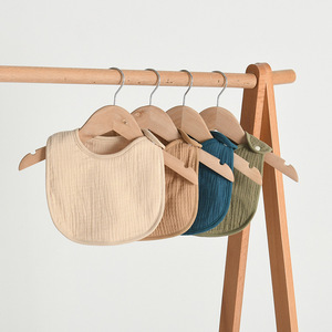 Kualitas tinggi 100% katun celemek bayi padat handuk sendawa baru lahir dengan kancing penutup bayi berliur saku untuk bayi liur - Product Image 6