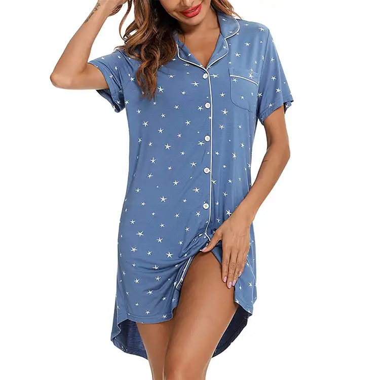 잠옷 & 나이트 셔츠 짧은 소매 Nightshirt v 넥 잠옷 남자 친구 Sleepshirt 잠옷 드레스