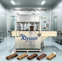 Petite machine d'enrobage au chocolat pour barres énergétiques et protéinées, avec tunnel de refroidissement de 3 m, pour la transformation des barres de céréales