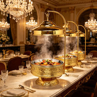 FLEY 8L Réchaud de buffet en acier inoxydable à support creux et à niveaux pour service de restauration et banquets