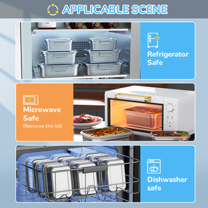 صندوق بينطو من الفولاذ المقاوم للصدأ مقاوم للتسرب مع مقسم قابل للإزالة حاوية طعام آمنة للميكروويف للسفر المكتبي للبالغين - Product Image 3