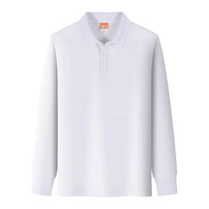 Polos bordados con logotipo personalizado al por mayor, Polo de trabajo de secado rápido de manga larga, uniforme de oficina unisex - Product Image 2