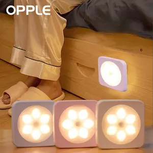 Lámpara de cama con sensor de movimiento recargable con certificado OPPLE, luz de noche Led para armario, escaleras, cocina