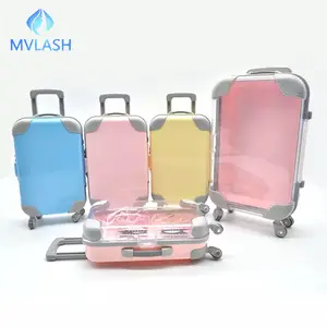 Hot Sale Large Cardboard Mini Suitcase Vintage Style Eyelash Packaging Box Bundle with Trolley Made of plastic Material